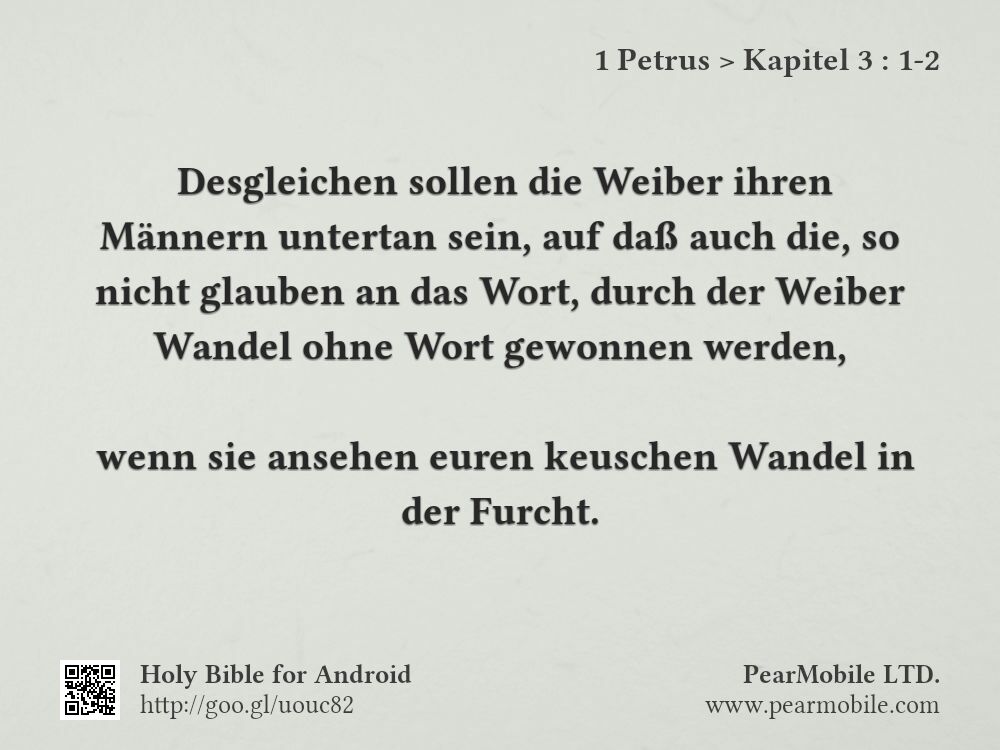 1 Petrus, Kapitel 3:1-2